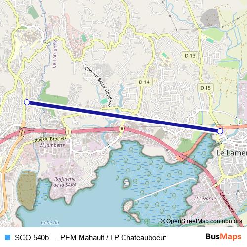 SCO 540b bus Line Map