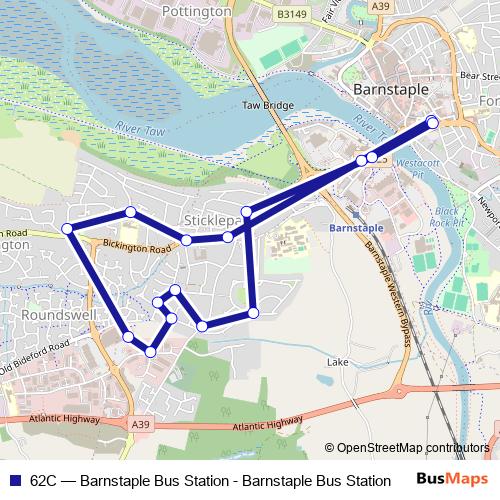 62C bus Line Map