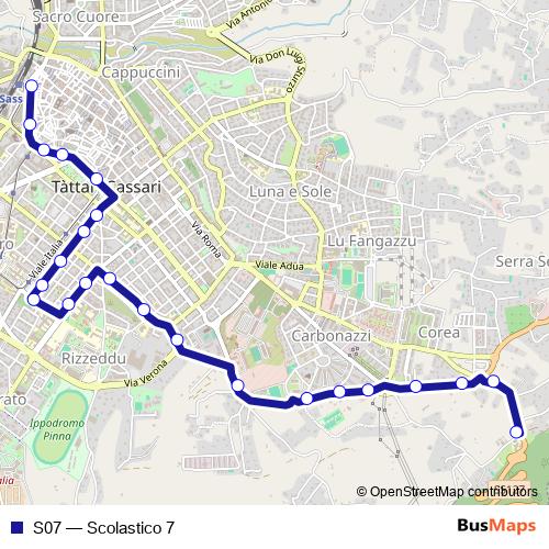 S07 bus Line Map