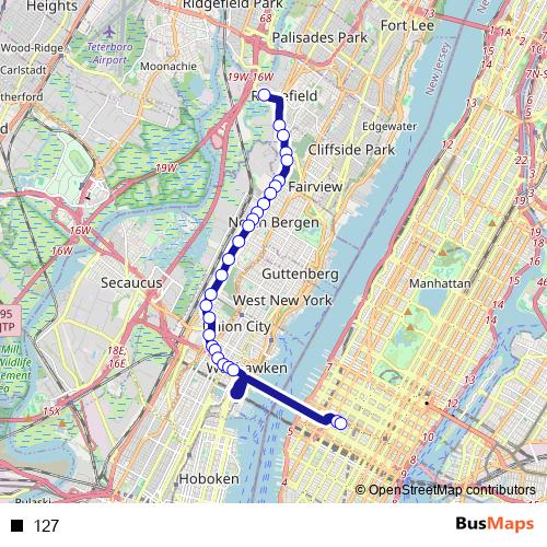 127 bus Line Map