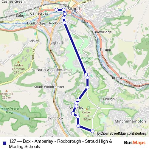 127 bus Line Map