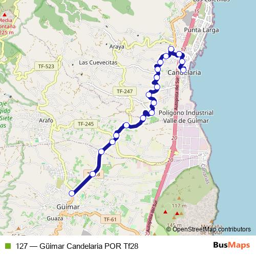 127 bus Line Map