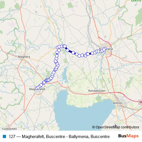 127 bus Line Map