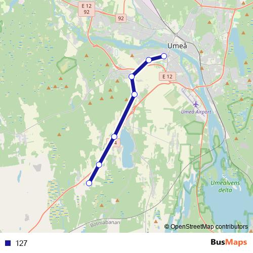 127 bus Line Map