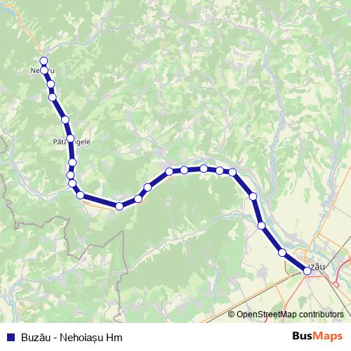 Buzău - Nehoiaşu Hm rail Line Map