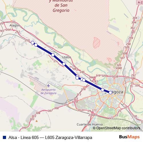 Alsa - Linea 605 bus Line Map