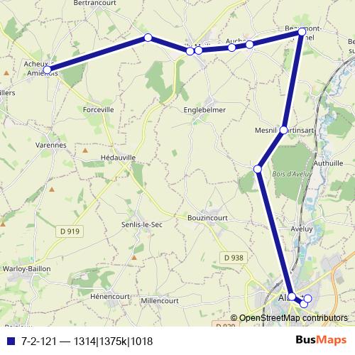 7-2-121 bus Line Map