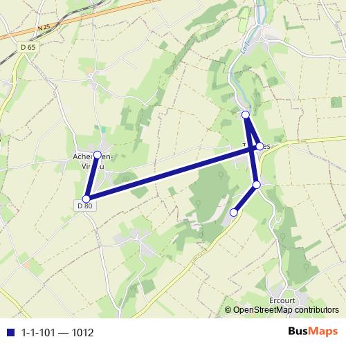 1-1-101 bus Line Map