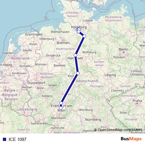 ICE 1097 rail Line Map