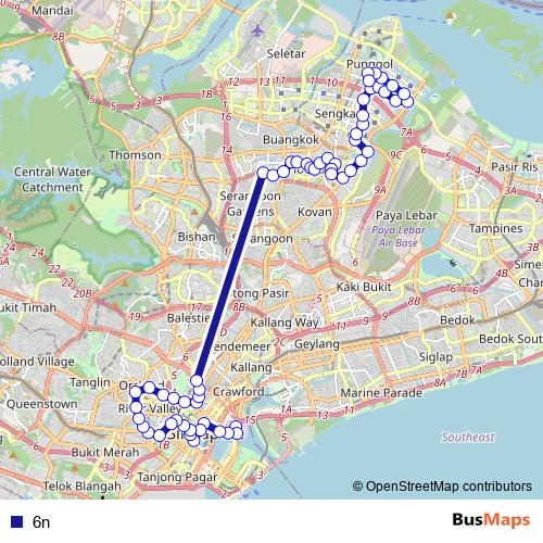 6n bus Line Map
