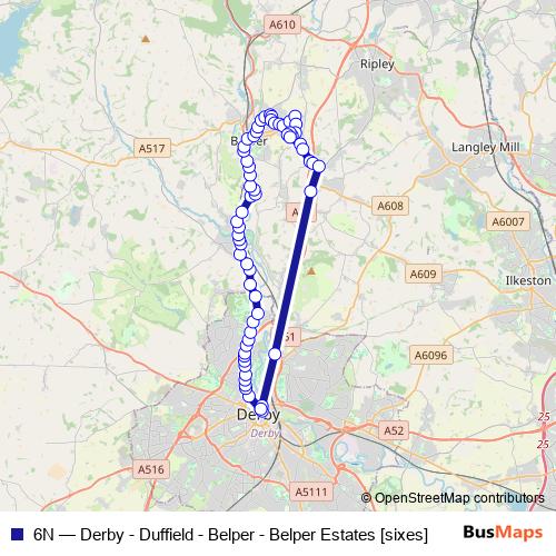 6N bus Line Map