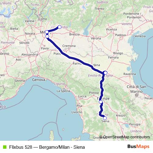 Flixbus 528 bus Line Map
