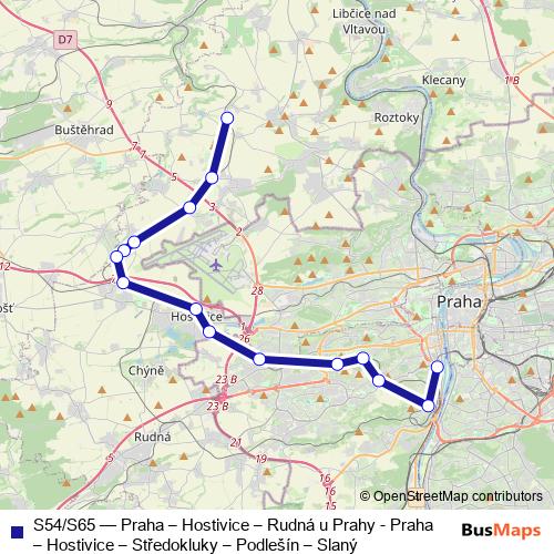 S54/S65 rail Line Map