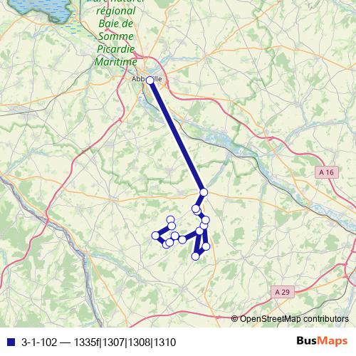 3-1-102 bus Line Map