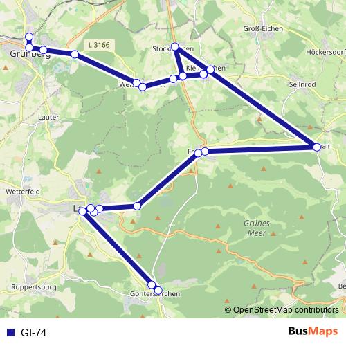 GI-74 bus Line Map