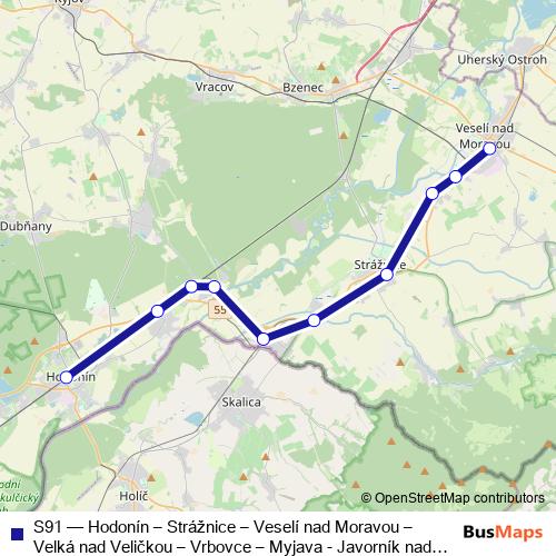 S91 rail Line Map