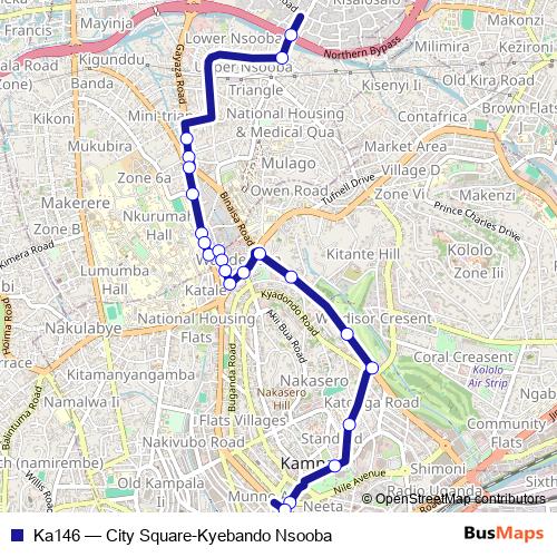 Ka146 bus Line Map