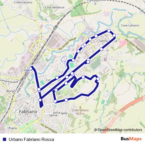 Urbano Fabriano Rossa bus Line Map