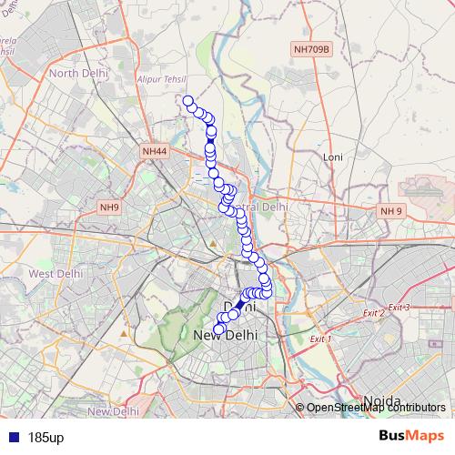 185up bus Line Map