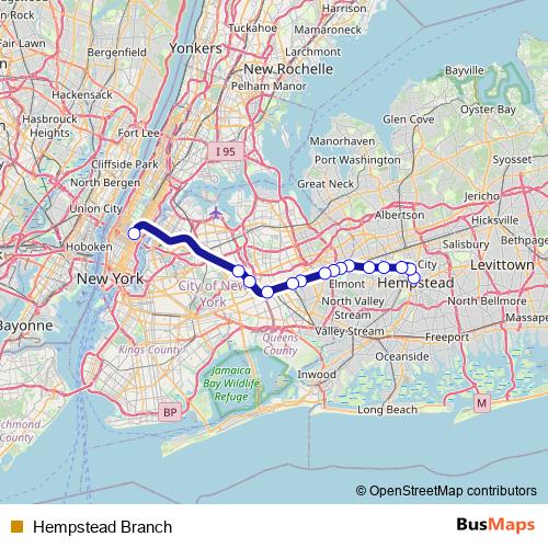Hempstead Branch rail Line Map