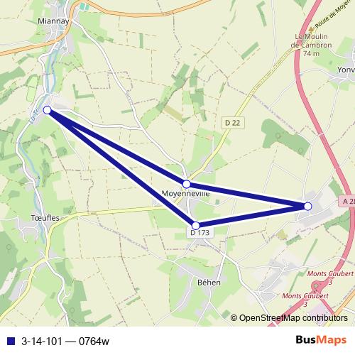 3-14-101 bus Line Map