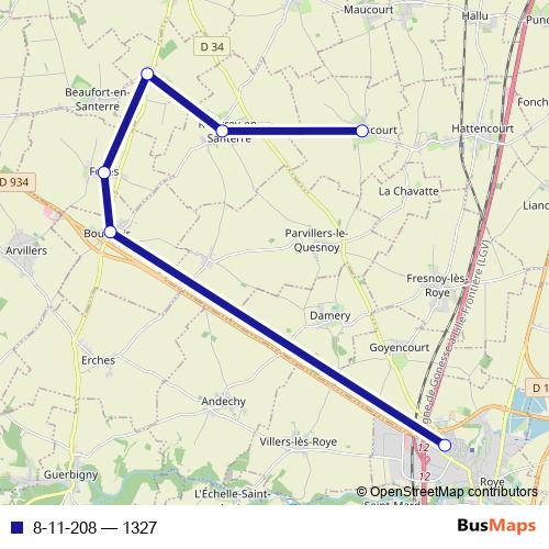 8-11-208 bus Line Map