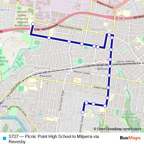 S727 bus Line Map