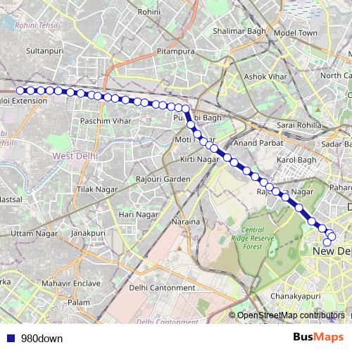 980down bus Line Map