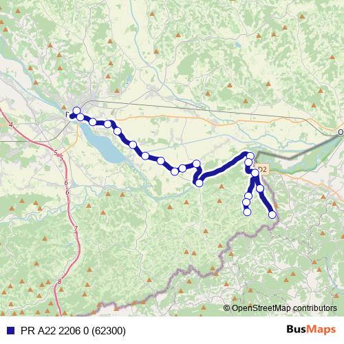 PR A22 2206 0 (62300) bus Line Map