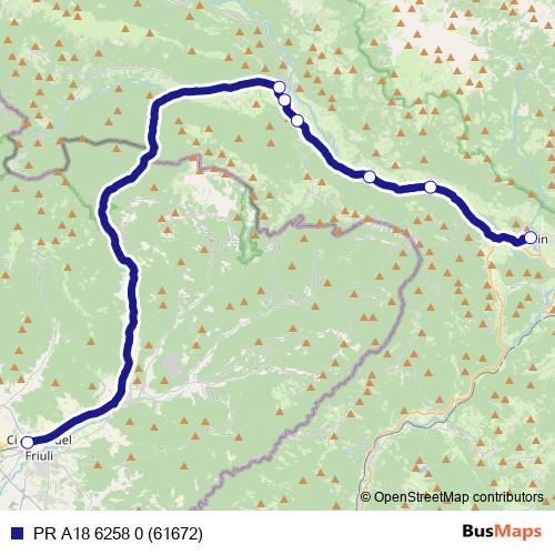 PR A18 6258 0 (61672) bus Line Map