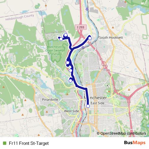 Fr11 Front St-Target bus Line Map