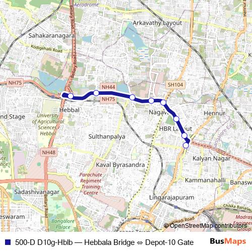 500-D D10g-Hblb bus Line Map