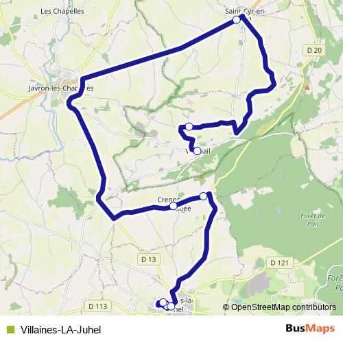 Villaines-LA-Juhel bus Line Map