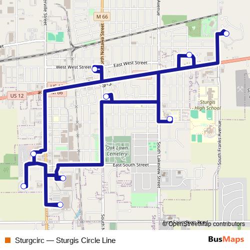 Sturgcirc bus Line Map