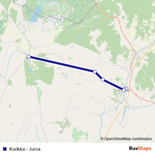 Kurikka - Jurva bus Line Map