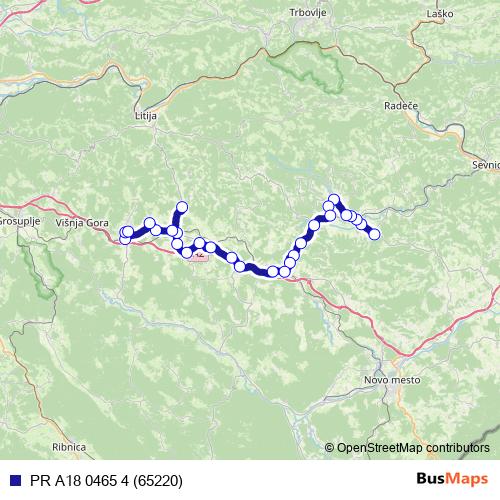 PR A18 0465 4 (65220) bus Line Map