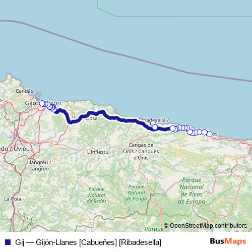 Gij bus Line Map