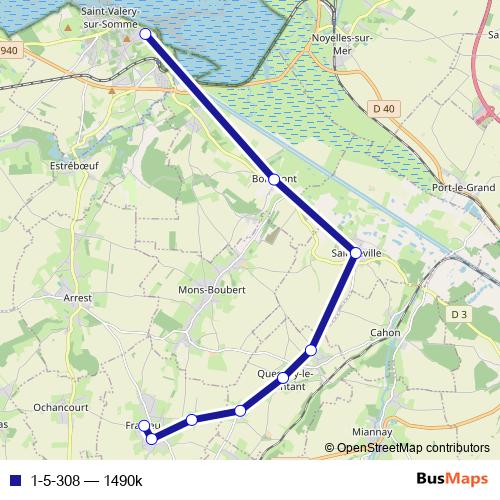 1-5-308 bus Line Map