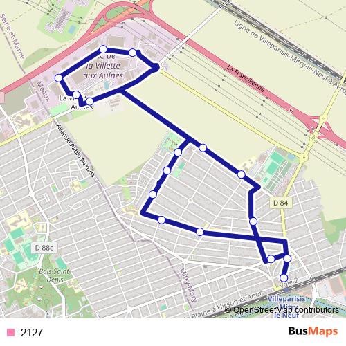 2127 bus Line Map