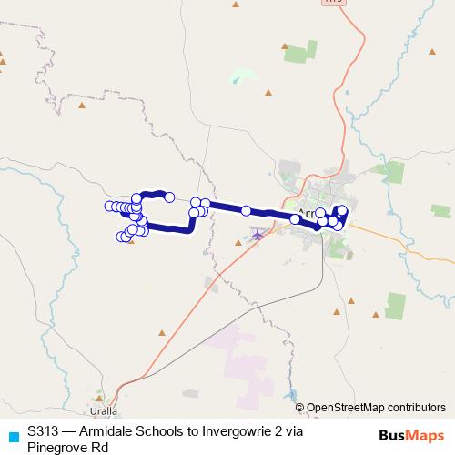 S313 bus Line Map