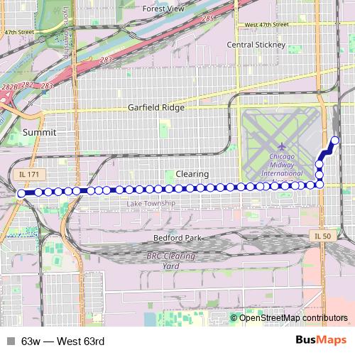 63w bus Line Map