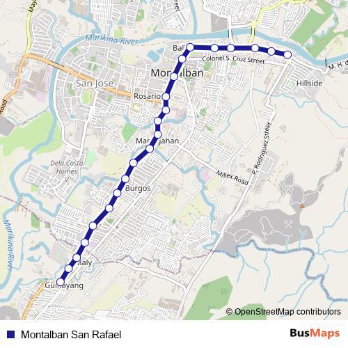 Montalban San Rafael bus Line Map