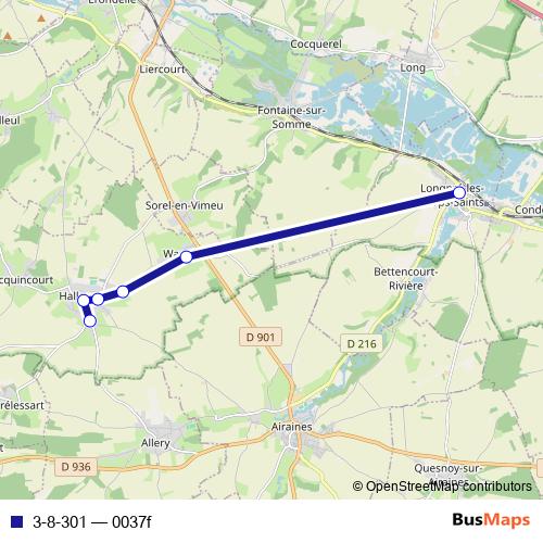 3-8-301 bus Line Map