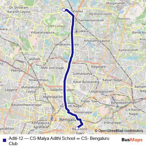 Aditi-12 bus Line Map