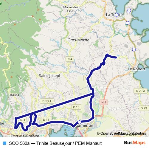 SCO 560a bus Line Map