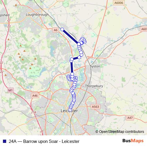 24A bus Line Map