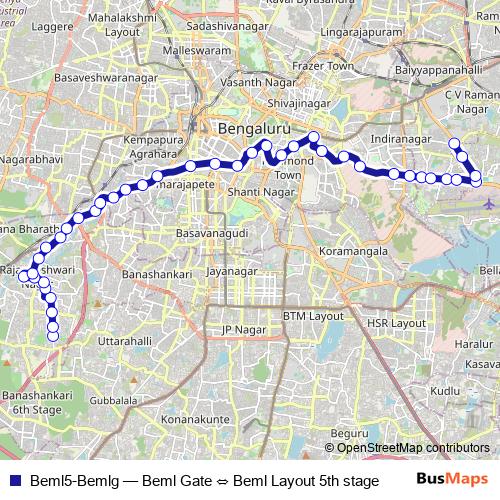 Beml5-Bemlg bus Line Map