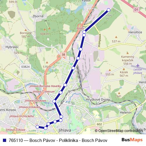 765110 trolleybus Line Map