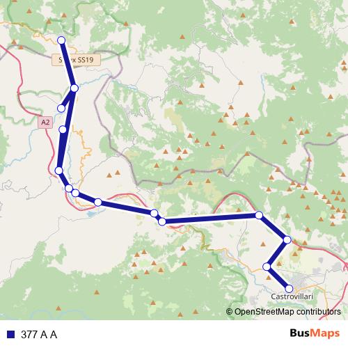 377 A A bus Line Map
