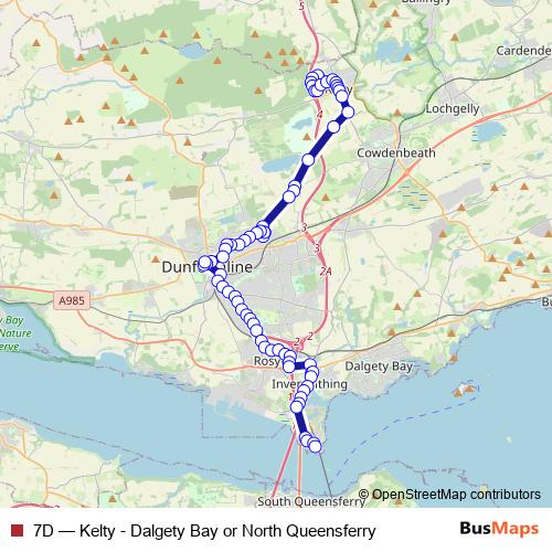 7D bus Line Map